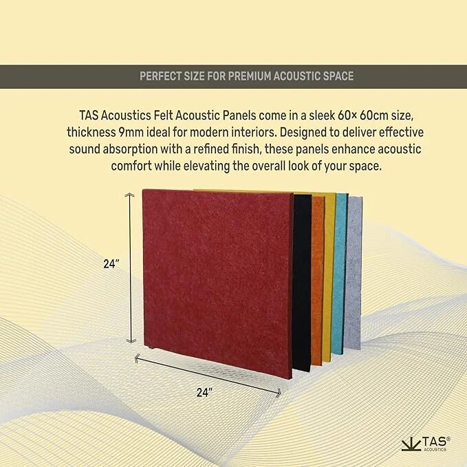 TAS® Felt Acoustic Panels for Offices, Bedrooms & Studios | PET Felt Panels for Echo Reduction & Sound Absorption