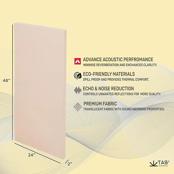 TAS® Acoustics | Sound Absorption Panels | 2' x 4' x 2" (SET OF 6) NRC = 0.90