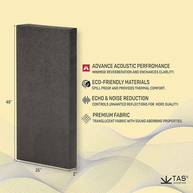 TAS® Acoustics | Sound Absorption Panels | 2' x 4' x 2" (SET OF 6) NRC = 0.90