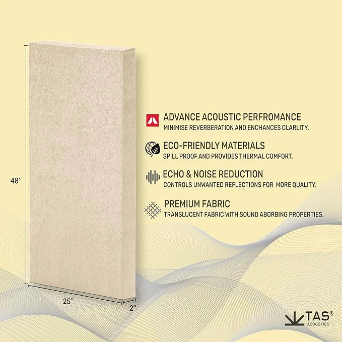 TAS® Acoustics | Sound Absorption Panels | 2' x 4' x 2" (SET OF 6) NRC = 0.90