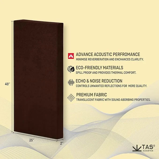 TAS® Acoustics | Sound Absorption Panels | 2' x 4' x 2" (SET OF 6) NRC = 0.90