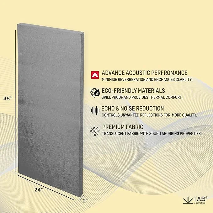 TAS® Acoustics | Sound Absorption Panels | 2' x 4' x 2" (SET OF 6) NRC = 0.90