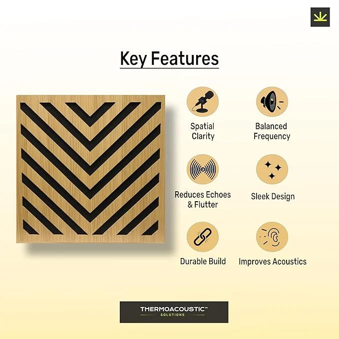 TAS® Acoustics | Wooden Abfuser Panels | 24″ x 24″ x 0.5″ (SET OF 4) NRC = 0.70