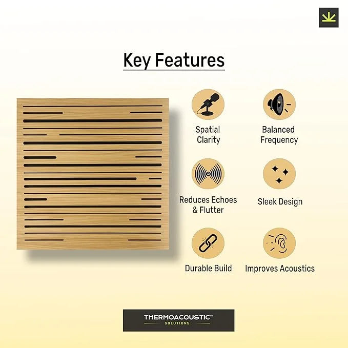 TAS® Acoustics | Wooden Abfuser Panels | 24" x 24" x 0.5" (SET OF 4) NRC = 0.70