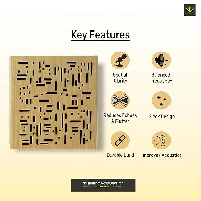 TAS® Acoustics | Wooden Abfuser Panels | 24″ x 24″ x 0.5″ (SET OF 4) NRC = 0.70