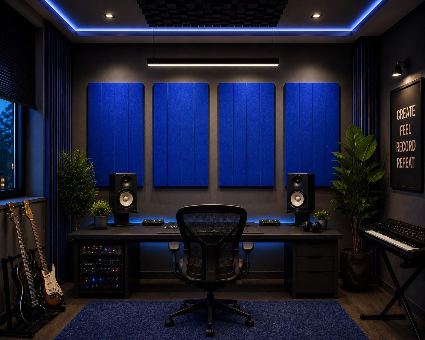 TAS® Grooved Acoustic Pet Panels for Offices, Bedrooms & Studios | PET Felt Panels for Echo Reduction & Sound Absorption | 4x2 Ft, 9mm Thick (Set of 4)
