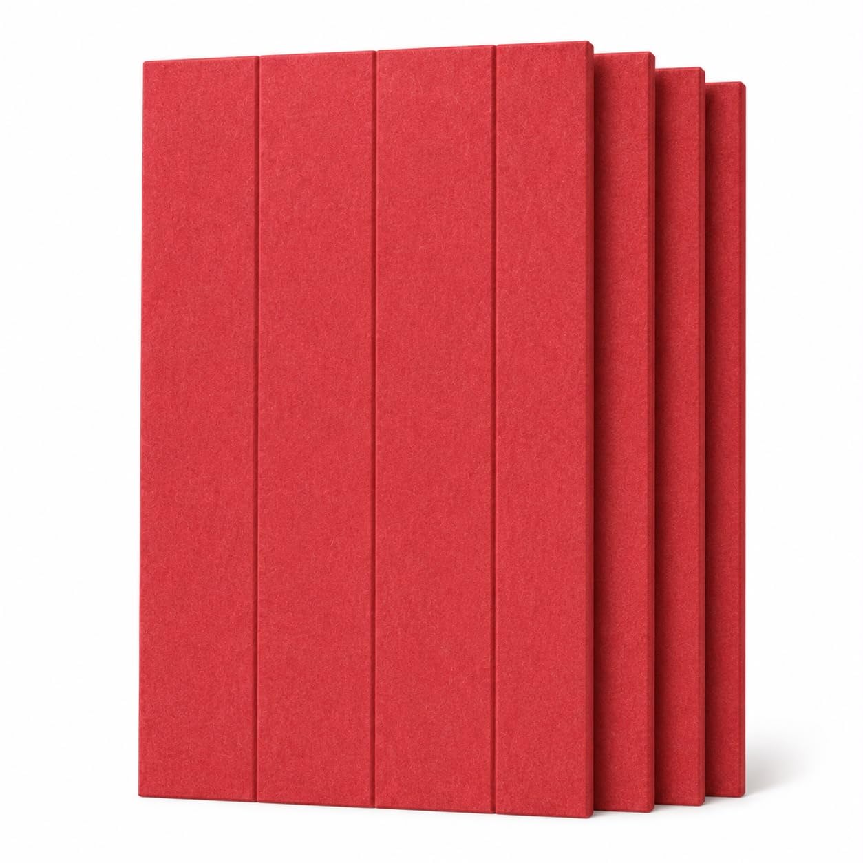 TAS® Grooved Acoustic Pet Panels for Offices, Bedrooms & Studios | PET Felt Panels for Echo Reduction & Sound Absorption | 4x2 Ft, 9mm Thick (Set of 4)